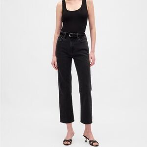 GAP Women's Black 90s Slim Straight Leg Crop Jeans Size 29 (8) SHORT Length